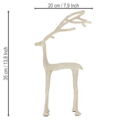 Artikel Decoratief rendier metalen figuur hert grijs klei optiek H35cm