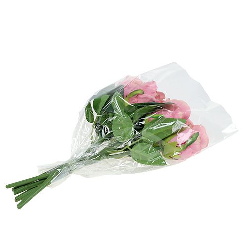 Floristik24 Deco roos Ø6cm roze L30cm 6st