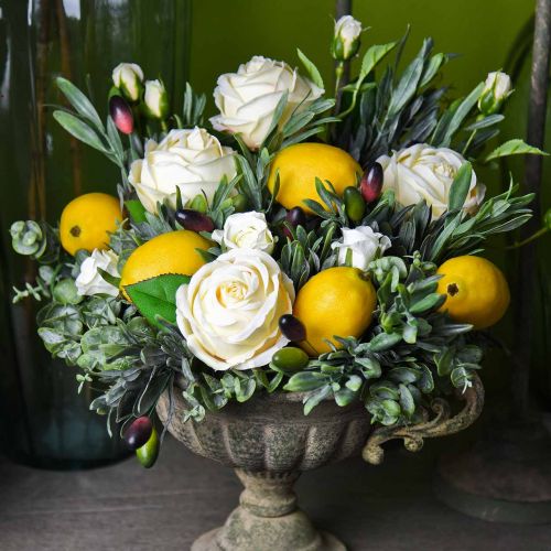 Artikel Decoratieve rozenzijdenbloemen in een bosje crème 36cm 8 st
