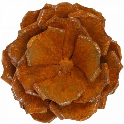 Floristik24 Decoratieve roos van roestvrij staal, bloem om te decoreren, metalen bloem Ø20cm