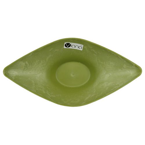 Floristik24 Decoratieve schaal 34cm x 17,5cm H10cm lichtgroen, 1stuk