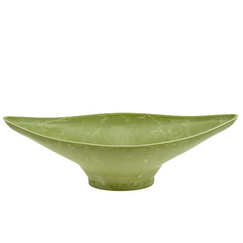Floristik24 Decoratieve schaal 34cm x 17,5cm H10cm lichtgroen, 1stuk