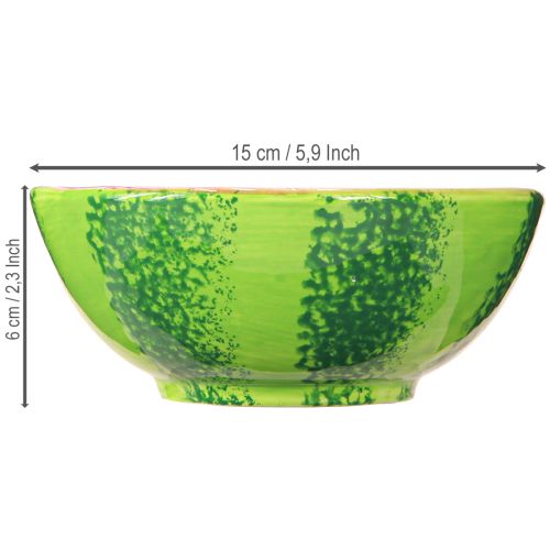 Artikel Decoratieve schaal keramiek watermeloen zomerdecoratie Ø15cm H6cm