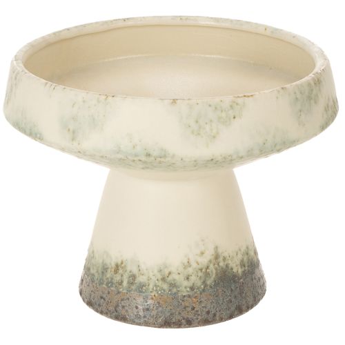 Decoratieve keramische schaal, crèmegrijsgroen, Ø20cm, H16cm kopen | Floristik24.nl