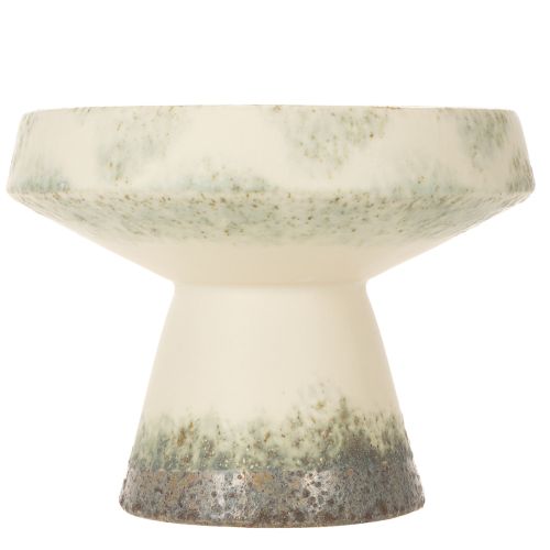 Decoratieve keramische schaal, crèmegrijsgroen, Ø20cm, H16cm | Floristik24.nl