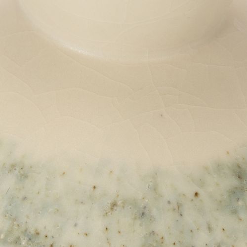 Decoratieve keramische schaal, crèmegrijsgroen, Ø20cm, H16cm | Floristik24.nl