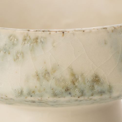Decoratieve keramische schaal, crèmegrijsgroen, Ø20cm, H16cm | Floristik24.nl