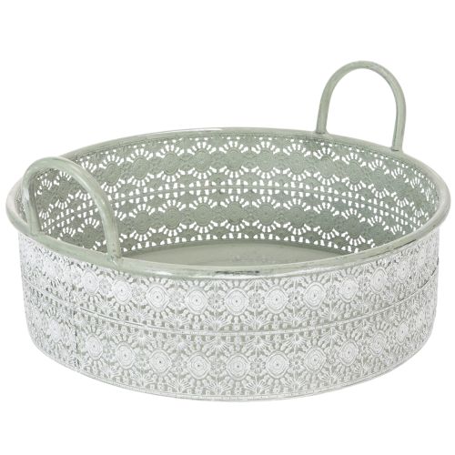 Artikel Decoratieve metalen schaal met handvatten, vintage plantenbak, set van 3