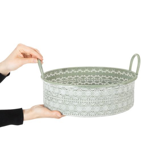 Artikel Decoratieve metalen schaal met handvatten, vintage plantenbak, set van 3