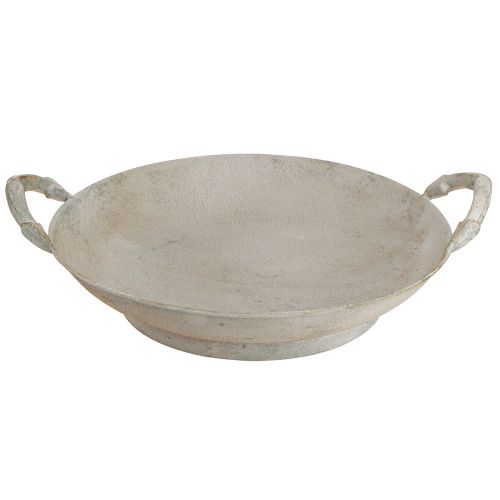 Artikel Decoratieve kom shabby chic grijs metalen decoratie met handvatten Ø31cm