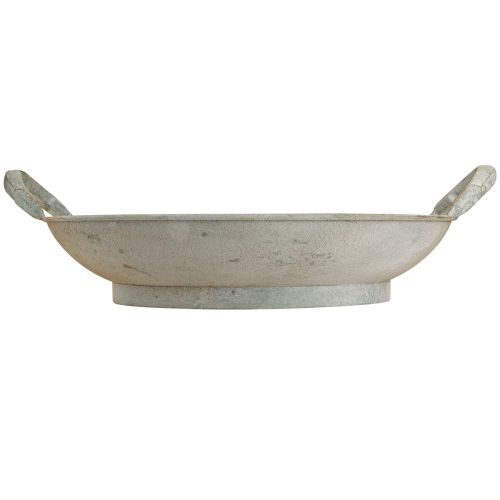 Artikel Decoratieve kom shabby chic grijs metalen decoratie met handvatten Ø31cm