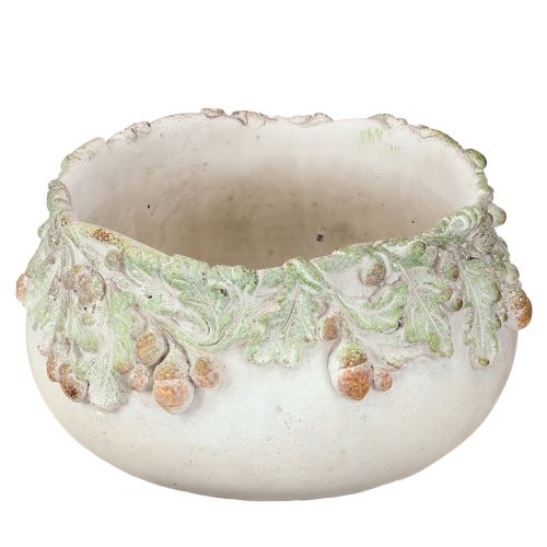 Decoratieve schaal gegoten steen eikels plantenschaal Ø20cm H10cm