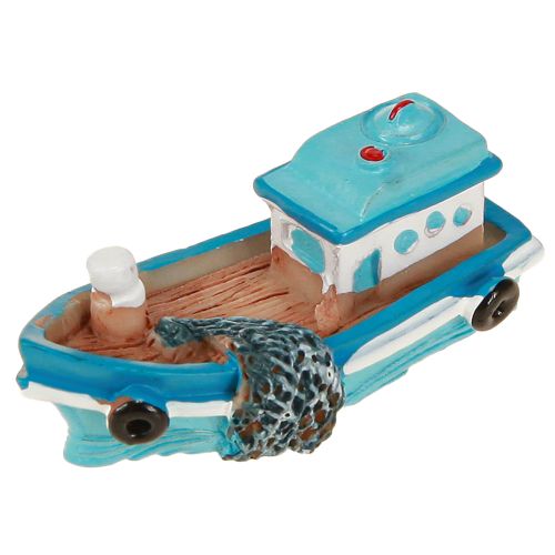 Artikel Decoratieve boot blauw rood maritieme tafeldecoratie 5 cm 8 stuks