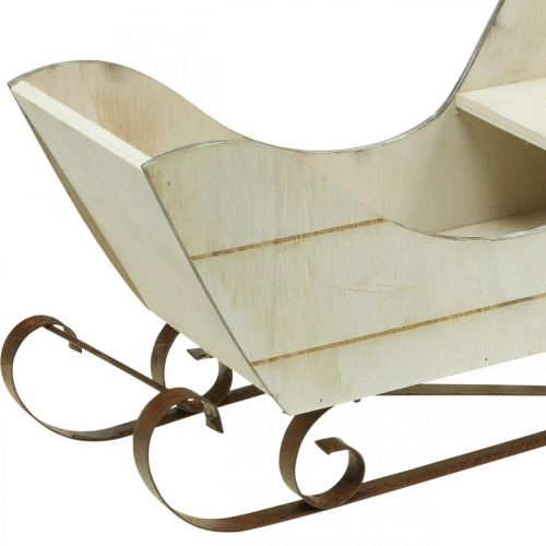Floristik24 Decoratieve slee houten kerstslee naturel 36×13×21cm