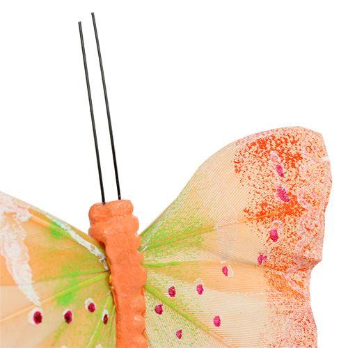 Artikel Decoratieve vlinders op draad gekleurd 8,5cm 12 st