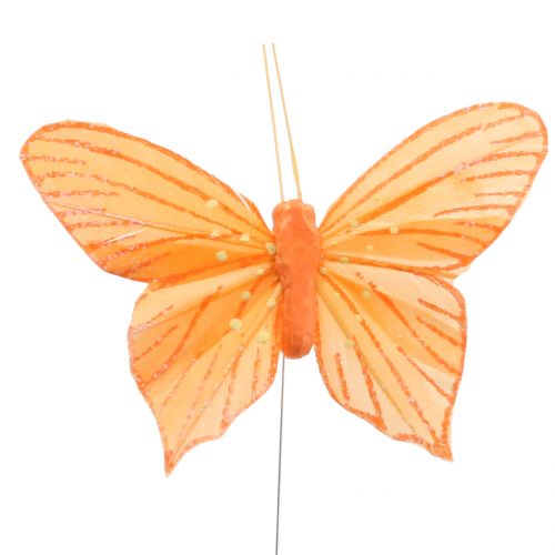 Deco vlinder oranje 12st