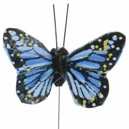 Artikel Decoratieve vlinders op draad veelkleurig 5,5cm 24st