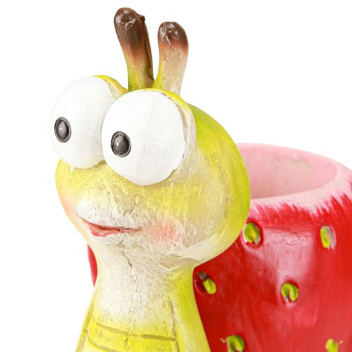 Artikel Decoratieve slak bloempot aardbei keramiek groen rood 15,5cm