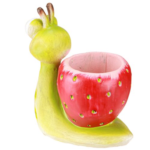 Artikel Decoratieve slak bloempot aardbei keramiek groen rood 15,5cm