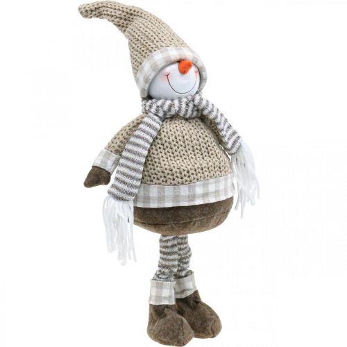 Floristik24 Deco sneeuwpop met muts en sjaal kerstfiguur H44cm