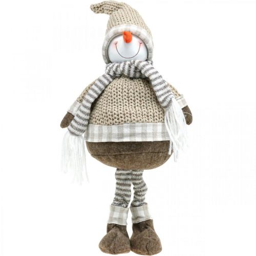 Floristik24 Deco sneeuwpop met muts en sjaal kerstfiguur H44cm