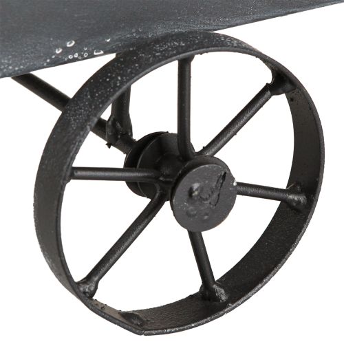 Artikel Decoratieve kruiwagen plantenbak metaal antraciet L30cm
