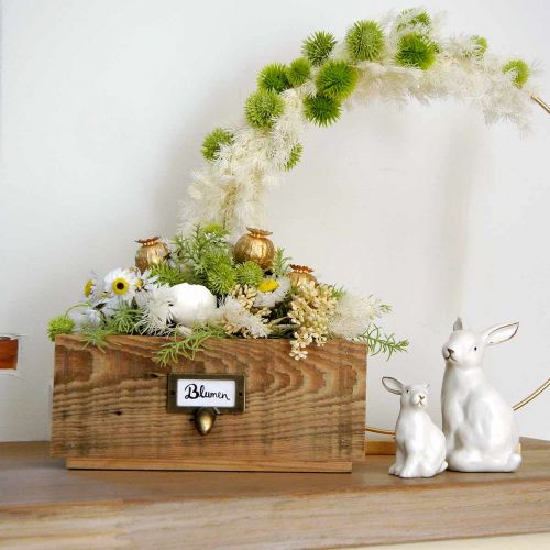 Floristik24 Decoratieve lades, plantenbak, houten decoratie naturel, antiek look B36/28/20cm set van 3