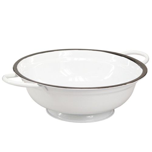 Floristik24 Decoratieve kom metaal in wit zwart vintage Ø20,5cm 3st