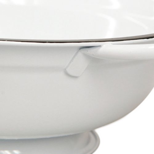 Floristik24 Decoratieve kom metaal in wit zwart vintage Ø20,5cm 3st