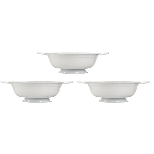 Artikel Decoratieve kom metaal in wit zwart vintage Ø20,5cm 3st