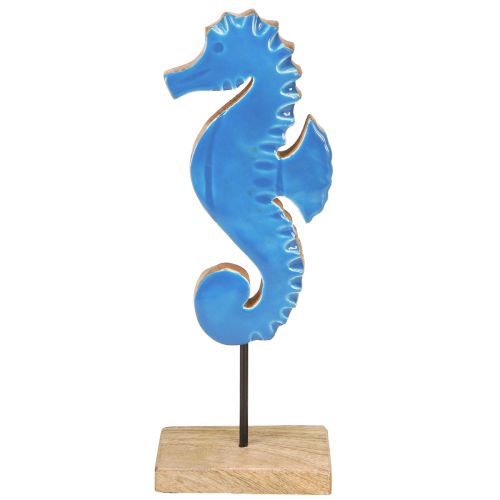 Artikel Decoratieve zeepaard houten tafeldecoratie natuurlijk blauw H28cm