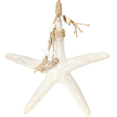 Artikel Decoratieve Zeester om op te hangen Maritieme Decoratie Hout Wit 30cm