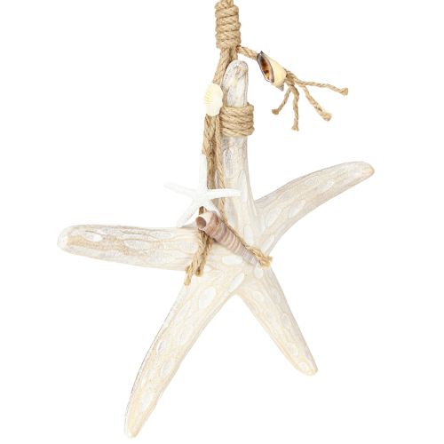 Artikel Decoratieve Zeester om op te hangen Maritieme Decoratie Hout Wit 30cm