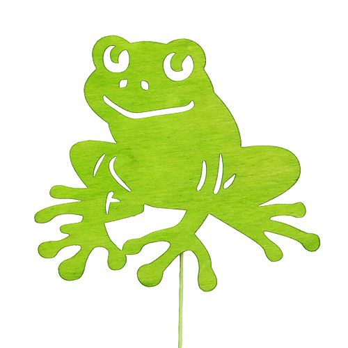 Floristik24 Decoratieve stokjes kikker groen 7cm - 10cm 12st