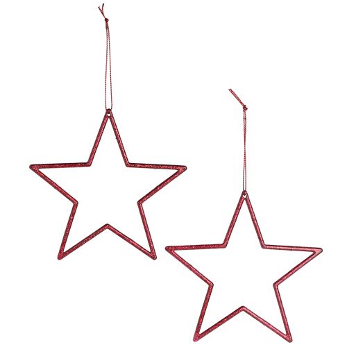 Artikel Decoratieve ster rode kerstboomversiering glitter Ø12cm 12 st