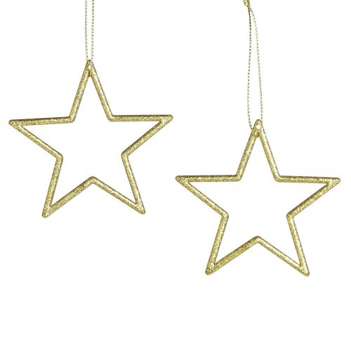 Artikel Decoratieve sterren kerstboomversiering goud glitter 7,5cm 40 st