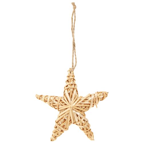 Artikel Decoratieve sterren kerstboomversiering rotan naturel 11cm 6 stuks