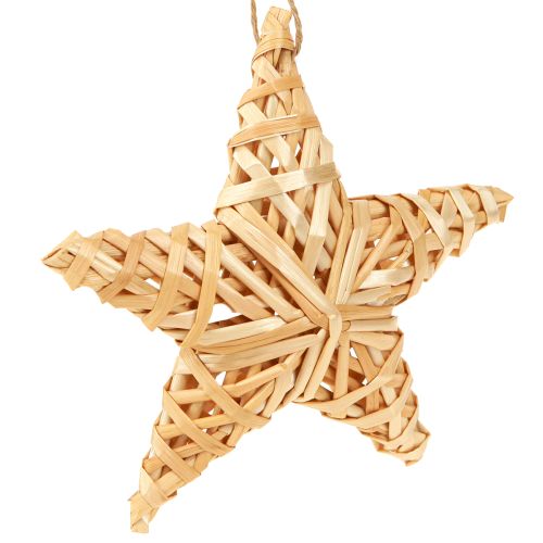Floristik24 Decoratieve sterren kerstboomversiering rotan sterren 14,5cm 3 stuks
