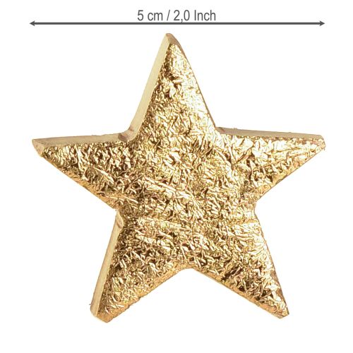 Artikel Decoratieve sterren houten sterren goud natuurlijk mangohout Ø5cm 12 stuks