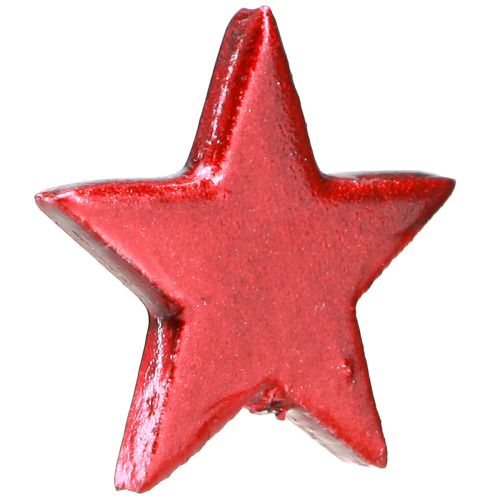 Artikel Decoratieve sterren rode metalen strooidecoratie – 2e keus – Ø5cm 36 st.