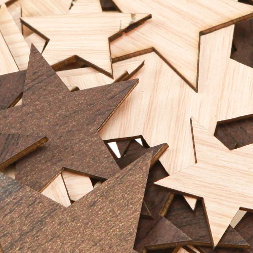 Artikel Decoratieve kerststerren naturel bruin Ø3,5–5,5cm 48 st