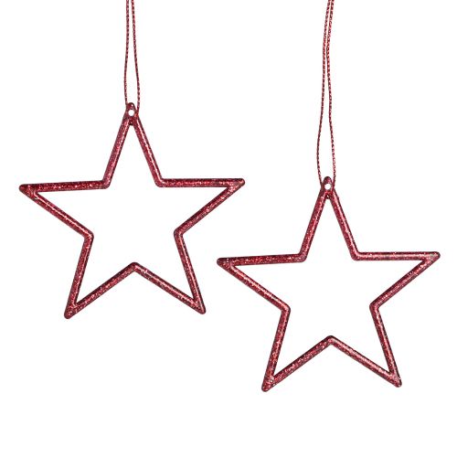 Artikel Decoratieve sterren kerststerren om op te hangen rood 7,5cm 40 st