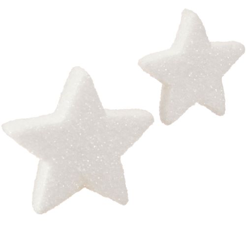Artikel Decoratieve sterren witte glitterstrooidecoratie Kerst 4/5cm 36 st
