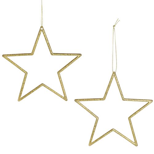Artikel Decoratieve sterren voor het ophangen van boomdecoraties goud Ø12cm 12 st