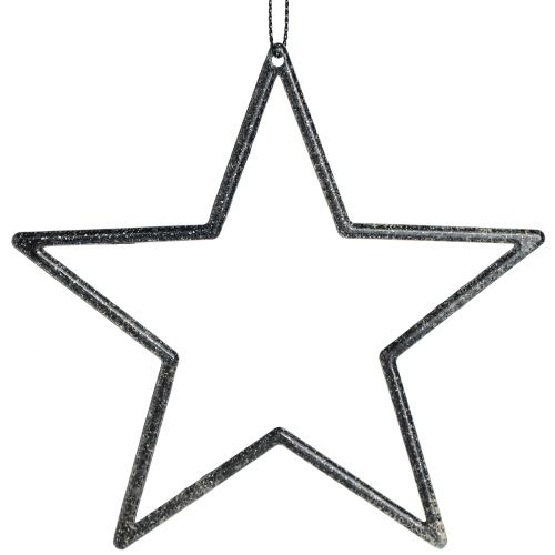 Artikel Decoratieve sterren voor het ophangen van boomdecoratie zwart Ø12cm 12 stuks
