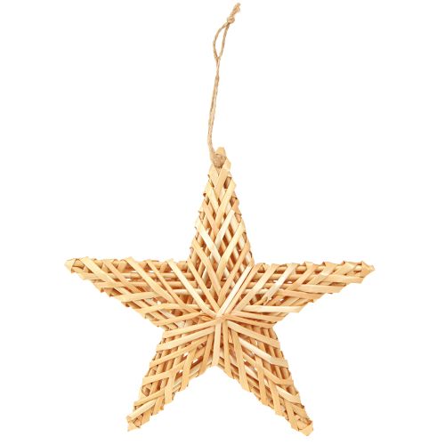 Artikel Decoratieve sterren om op te hangen kerstboomversiering rotan 19cm 3 stuks