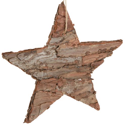 Artikel Decoratieve sterren om op te hangen grenen sterren naturel 15cm 4 st