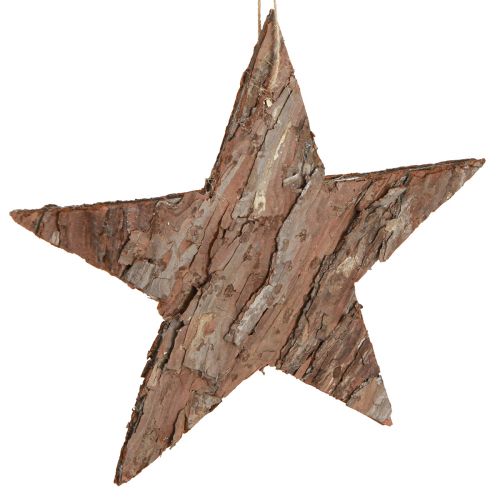 Artikel Decoratieve sterren om op te hangen gemaakt van pijnboomschors dennensterren 20cm 3 st