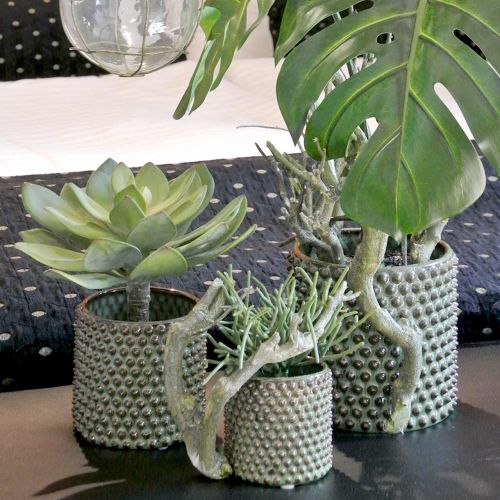 Floristik24 Decoratieve vetplant kunstgroen Ø30cm H27cm