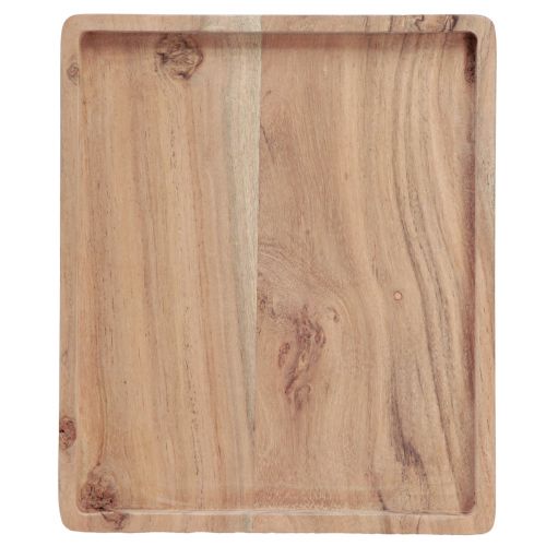 Artikel Decoratief dienblad acaciahout rechthoekig naturel 30×25cm